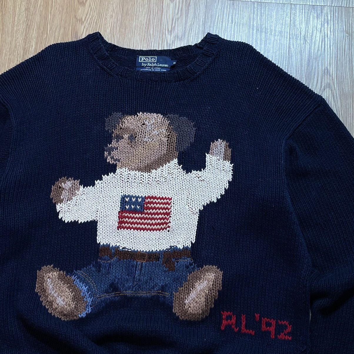 Polo Ralph Lauren × Vintage Sweater Polo Bear Vintage 1992 Hand Knit Size US XL / EU 56 / 4 - 12 Thumbnail
