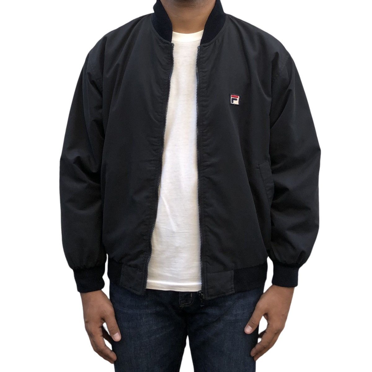 Fila Vintage Fila Biella Italia 🇮🇹 Big Logo Bomber Jacket Size US L / EU 52-54 / 3 - 3 Thumbnail