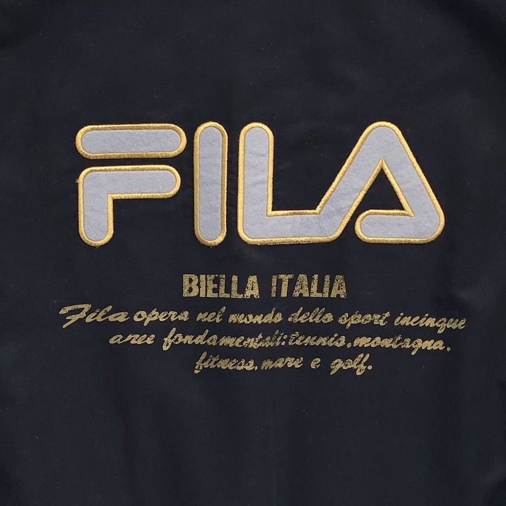 Fila Vintage Fila Biella Italia 🇮🇹 Big Logo Bomber Jacket Size US L / EU 52-54 / 3 - 11 Thumbnail