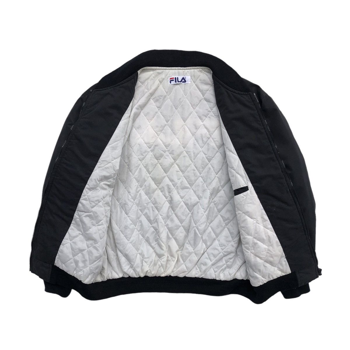 Fila Vintage Fila Biella Italia 🇮🇹 Big Logo Bomber Jacket Size US L / EU 52-54 / 3 - 9 Thumbnail