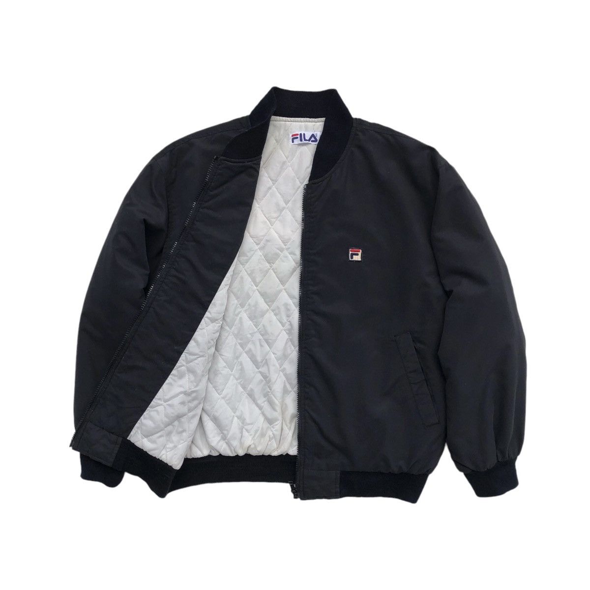 Fila Vintage Fila Biella Italia 🇮🇹 Big Logo Bomber Jacket Size US L / EU 52-54 / 3 - 8 Thumbnail