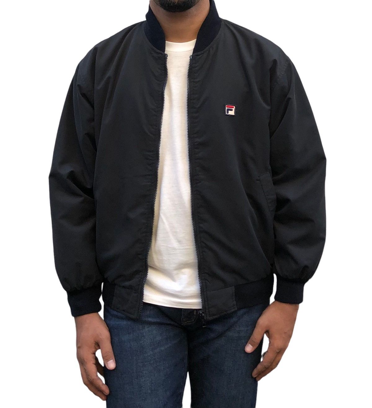 Fila Vintage Fila Biella Italia 🇮🇹 Big Logo Bomber Jacket Size US L / EU 52-54 / 3 - 2 Thumbnail