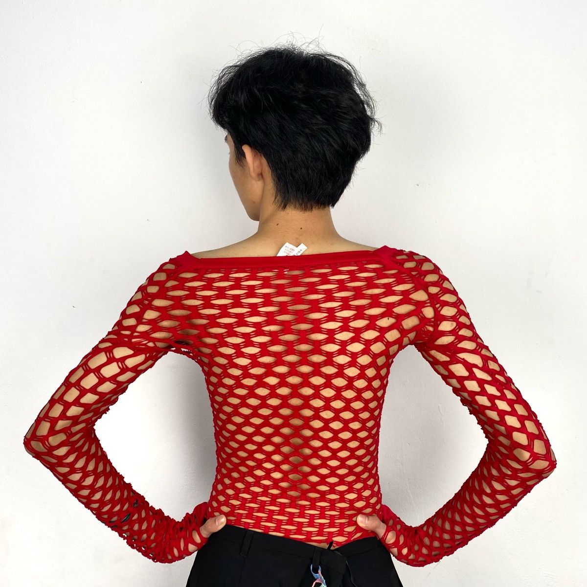 20471120 × Beauty Beast × Seditionaries Y2K red long sleeve fishnet shirt Size M / US 6-8 / IT 42-44 - 3 Thumbnail