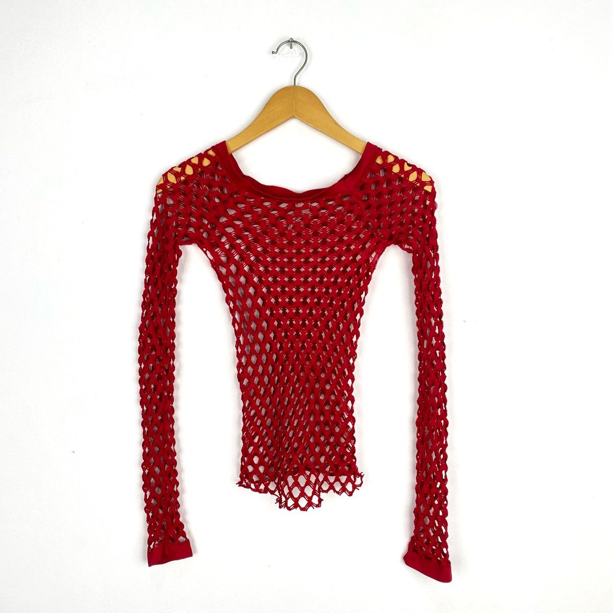 20471120 × Beauty Beast × Seditionaries Y2K red long sleeve fishnet shirt Size M / US 6-8 / IT 42-44 - 5 Thumbnail