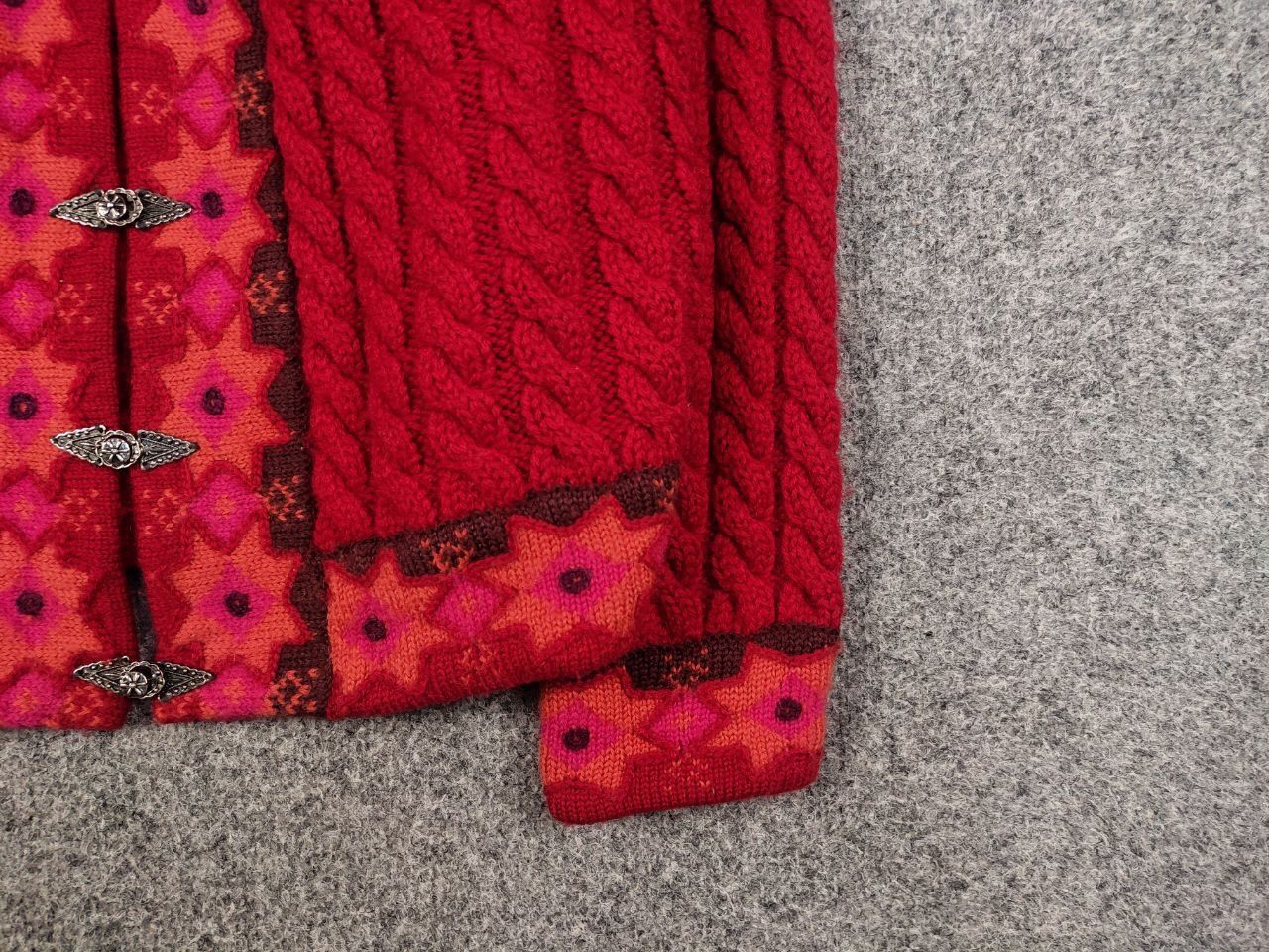 Dale Of Norway Vintage 90's Vrikke Norway Wool pattern Red Sweater Cardigan Size M / US 6-8 / IT 42-44 - 10 Thumbnail