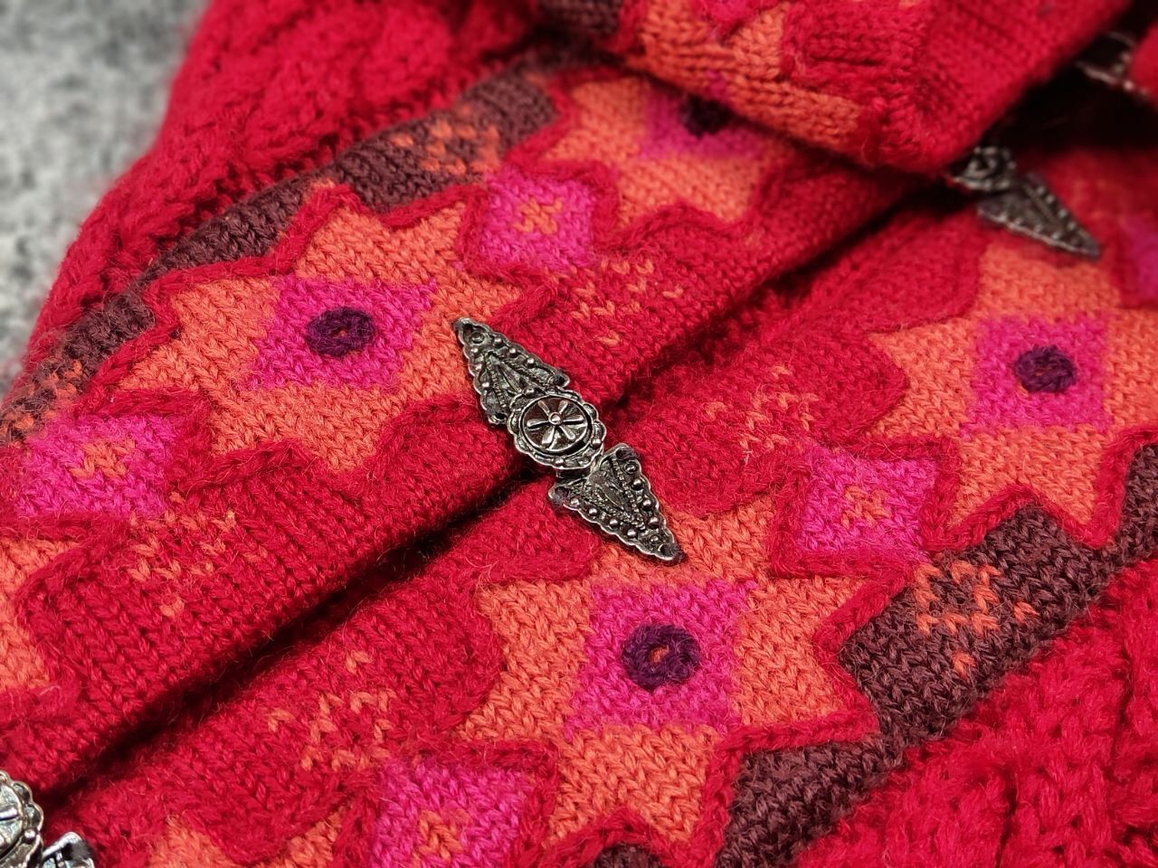 Dale Of Norway Vintage 90's Vrikke Norway Wool pattern Red Sweater Cardigan Size M / US 6-8 / IT 42-44 - 18 Thumbnail