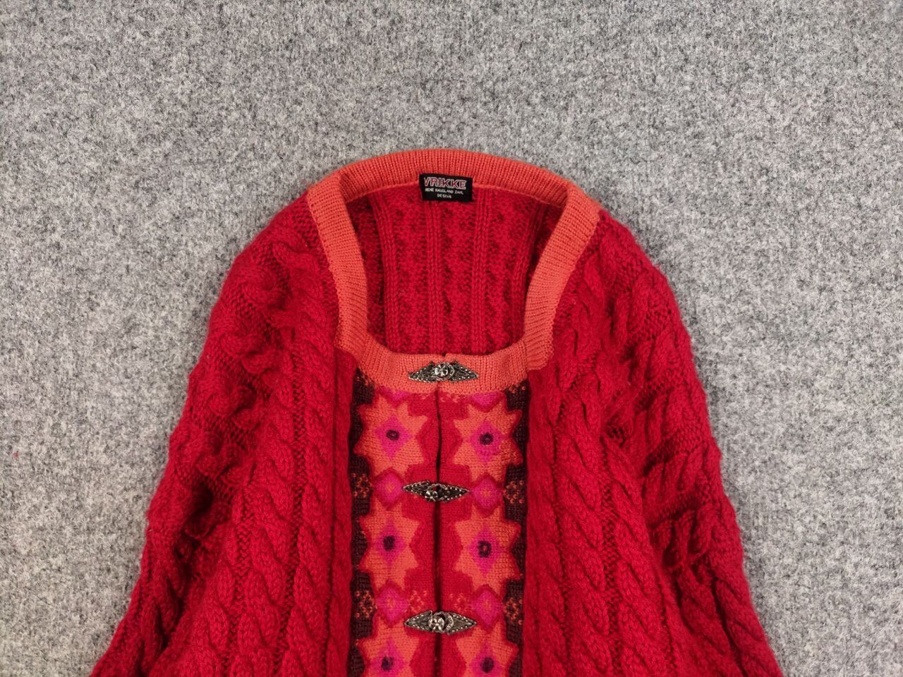 Dale Of Norway Vintage 90's Vrikke Norway Wool pattern Red Sweater Cardigan Size M / US 6-8 / IT 42-44 - 8 Thumbnail