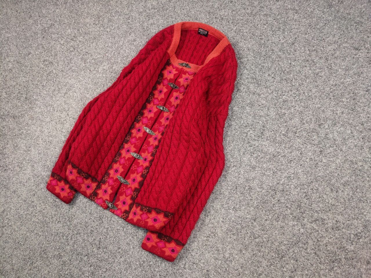 Dale Of Norway Vintage 90's Vrikke Norway Wool pattern Red Sweater Cardigan Size M / US 6-8 / IT 42-44 - 3 Thumbnail