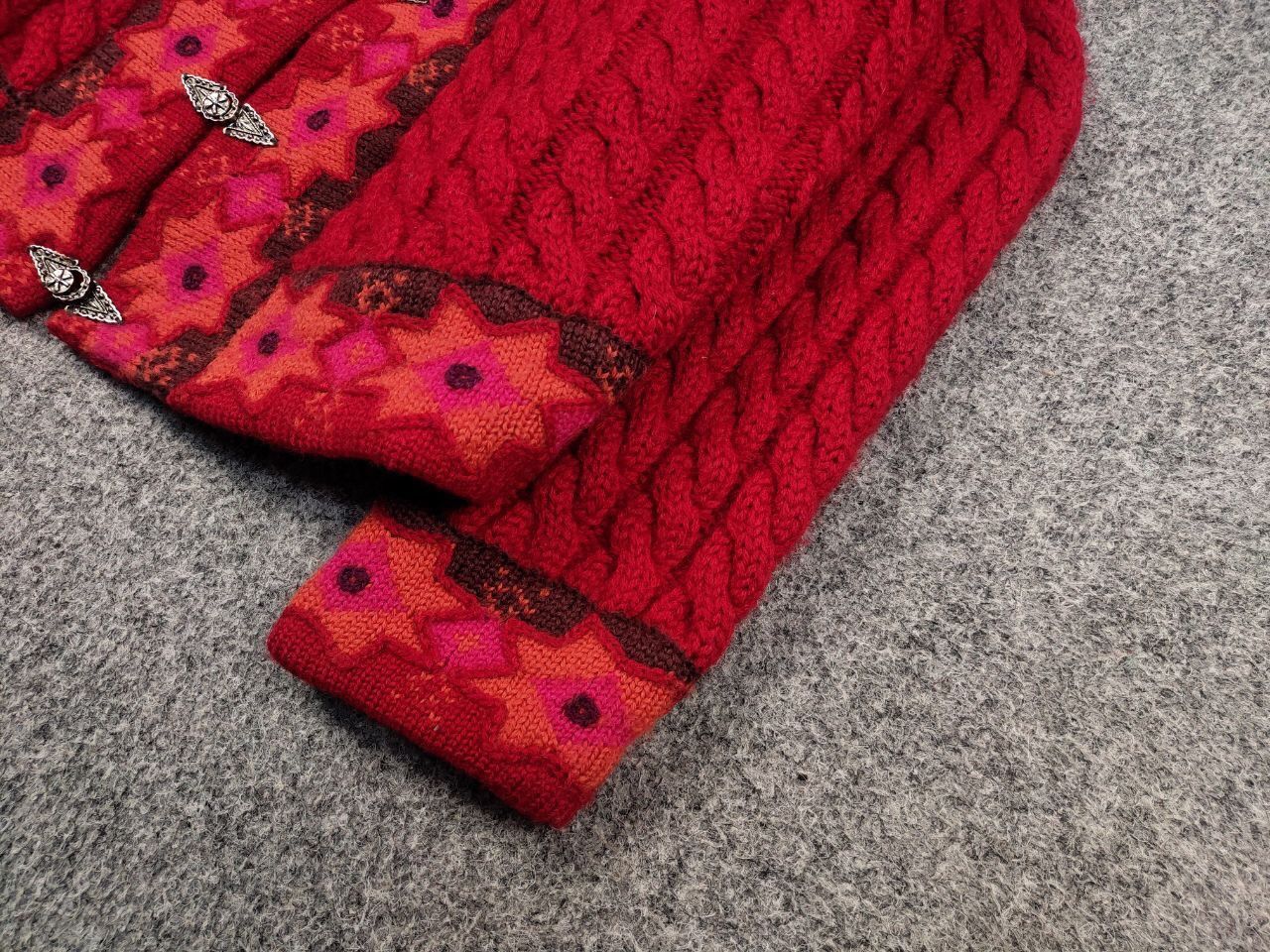 Dale Of Norway Vintage 90's Vrikke Norway Wool pattern Red Sweater Cardigan Size M / US 6-8 / IT 42-44 - 5 Thumbnail
