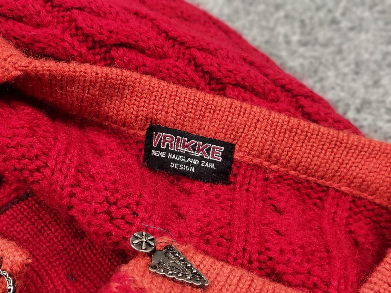 Dale Of Norway Vintage 90's Vrikke Norway Wool pattern Red Sweater Cardigan Size M / US 6-8 / IT 42-44 - 19 Thumbnail