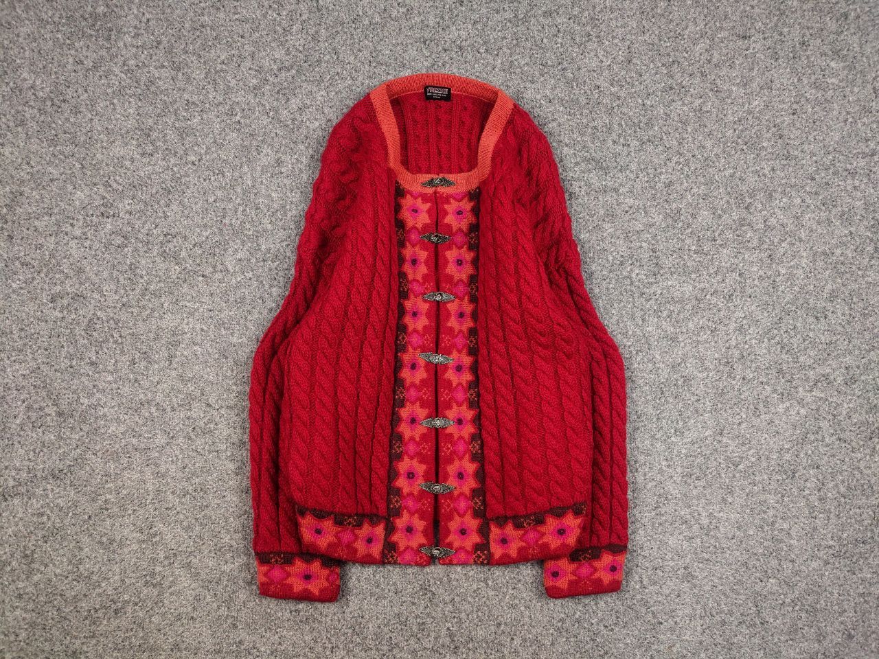 Dale Of Norway Vintage 90's Vrikke Norway Wool pattern Red Sweater Cardigan Size M / US 6-8 / IT 42-44 - 1 Thumbnail