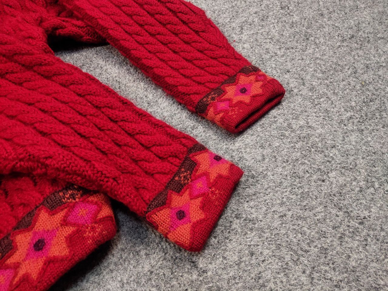 Dale Of Norway Vintage 90's Vrikke Norway Wool pattern Red Sweater Cardigan Size M / US 6-8 / IT 42-44 - 16 Thumbnail