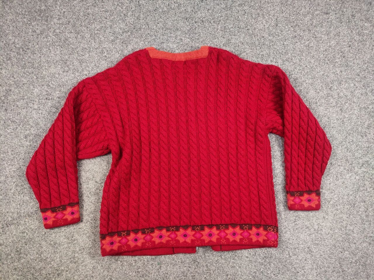 Dale Of Norway Vintage 90's Vrikke Norway Wool pattern Red Sweater Cardigan Size M / US 6-8 / IT 42-44 - 17 Thumbnail