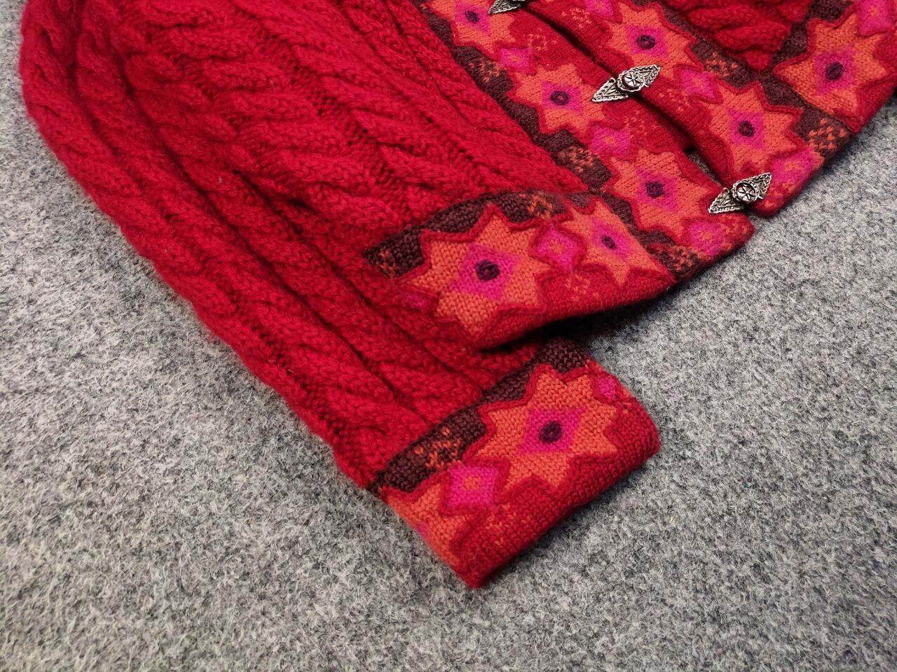 Dale Of Norway Vintage 90's Vrikke Norway Wool pattern Red Sweater Cardigan Size M / US 6-8 / IT 42-44 - 6 Thumbnail