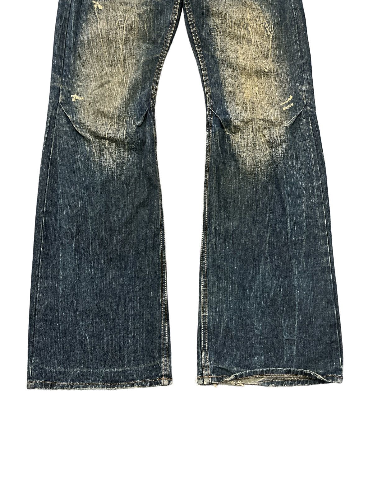 Japanese Brand FLARED💥ROOT THREE DISTRESSED DENIM PANT Size US 30 / EU 46 - 4 Thumbnail