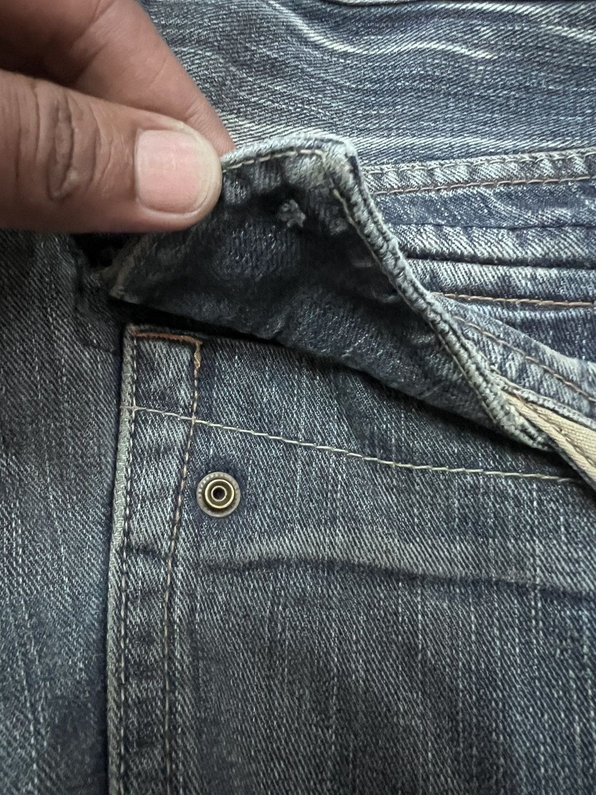 Japanese Brand FLARED💥ROOT THREE DISTRESSED DENIM PANT Size US 30 / EU 46 - 9 Thumbnail