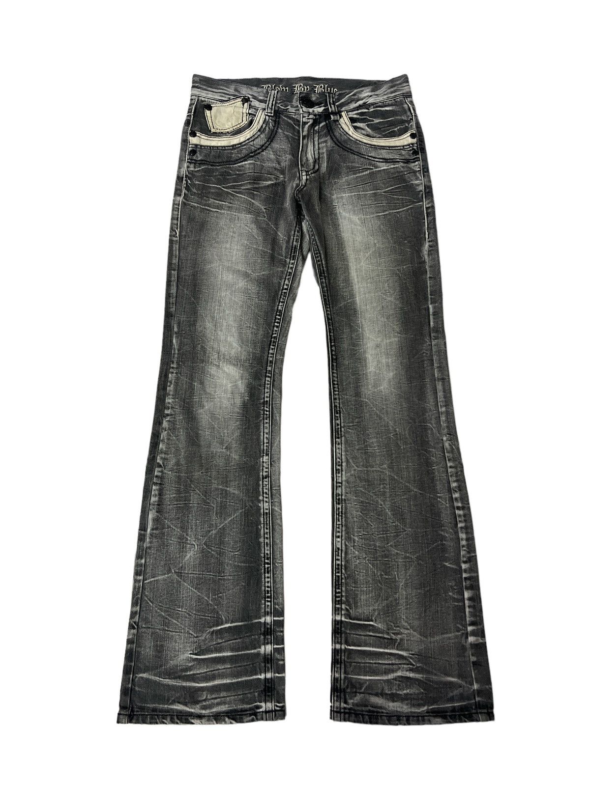Japanese Brand FLARED💥BLOW BY BLUE DISTRESSED DENIM PAT Size US 31 - 1 Thumbnail