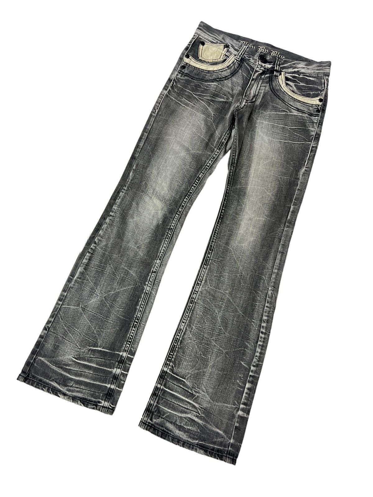 Japanese Brand FLARED💥BLOW BY BLUE DISTRESSED DENIM PAT Size US 31 - 5 Thumbnail