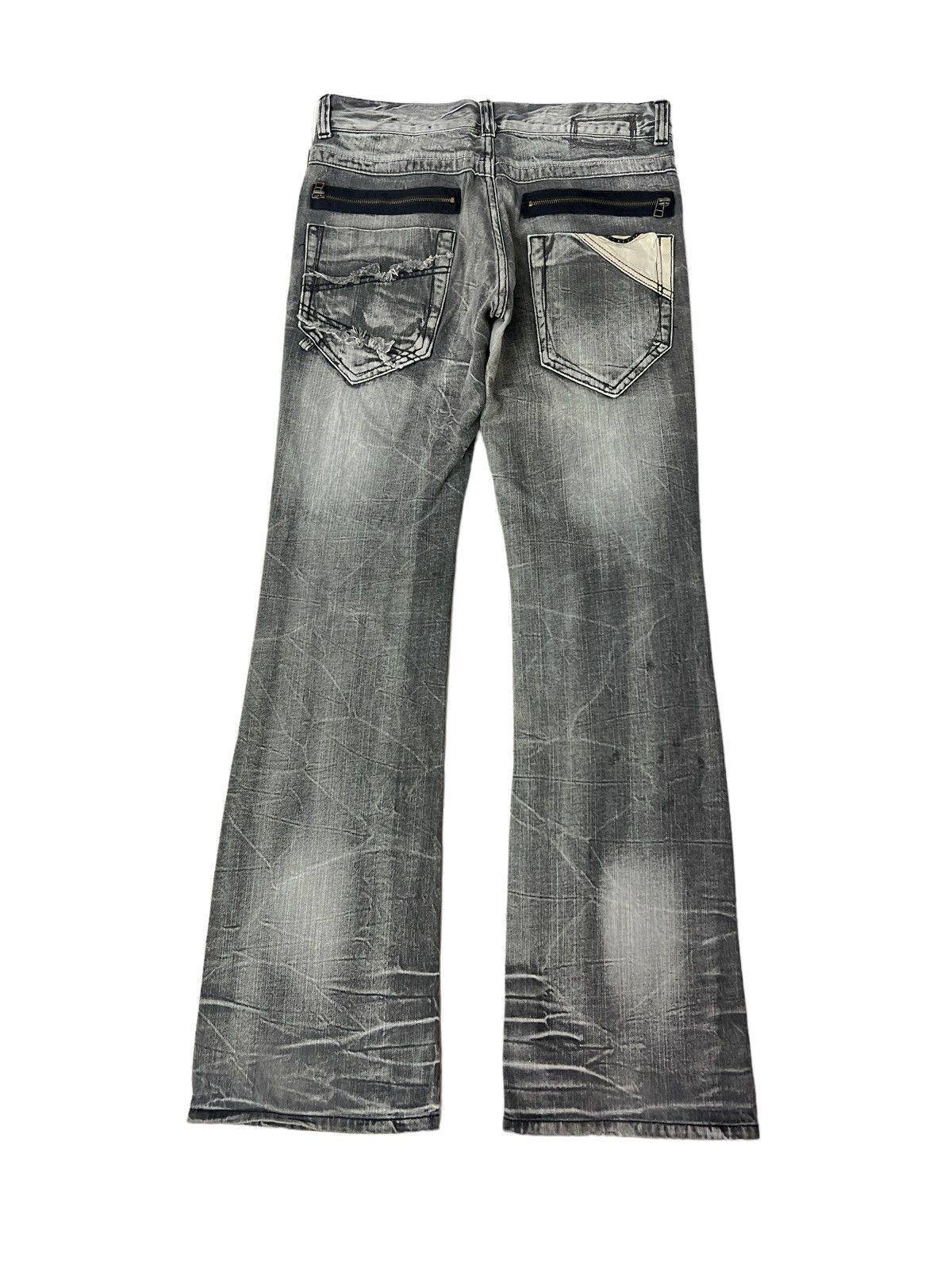 Japanese Brand FLARED💥BLOW BY BLUE DISTRESSED DENIM PAT Size US 31 - 6 Thumbnail