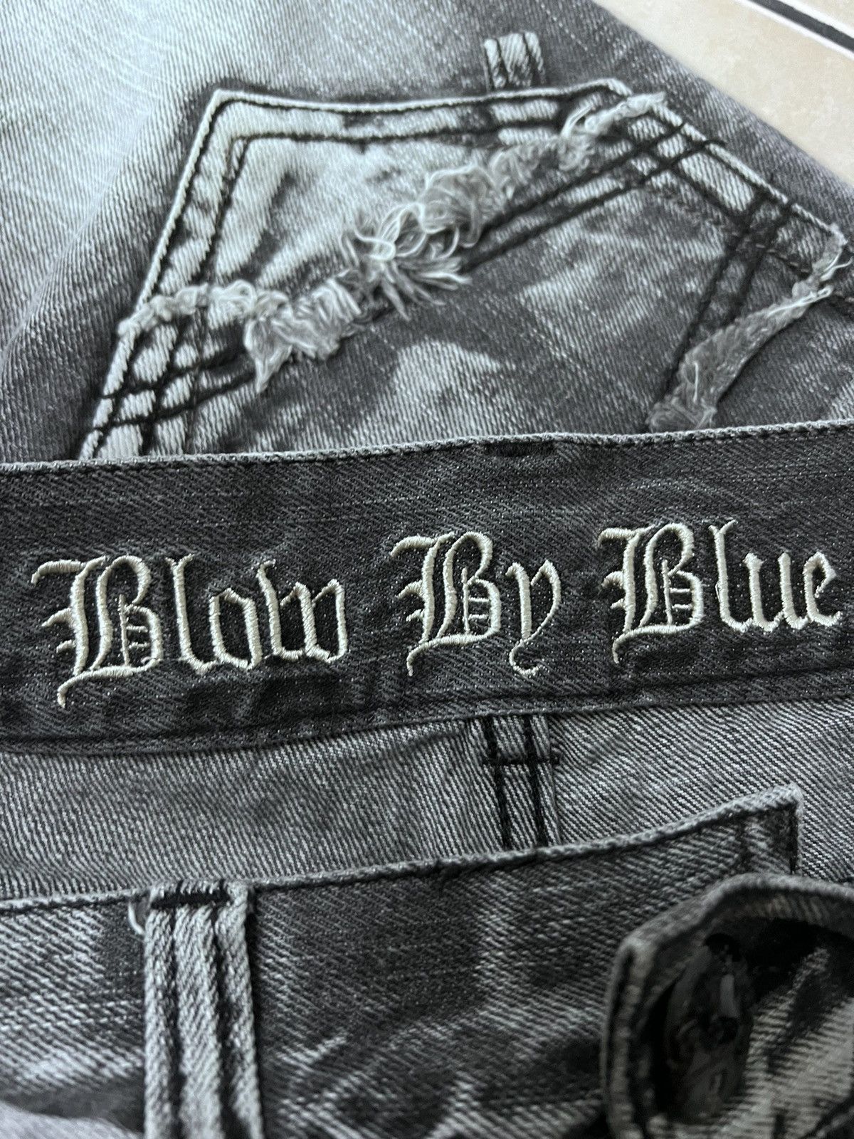 Japanese Brand FLARED💥BLOW BY BLUE DISTRESSED DENIM PAT Size US 31 - 7 Thumbnail