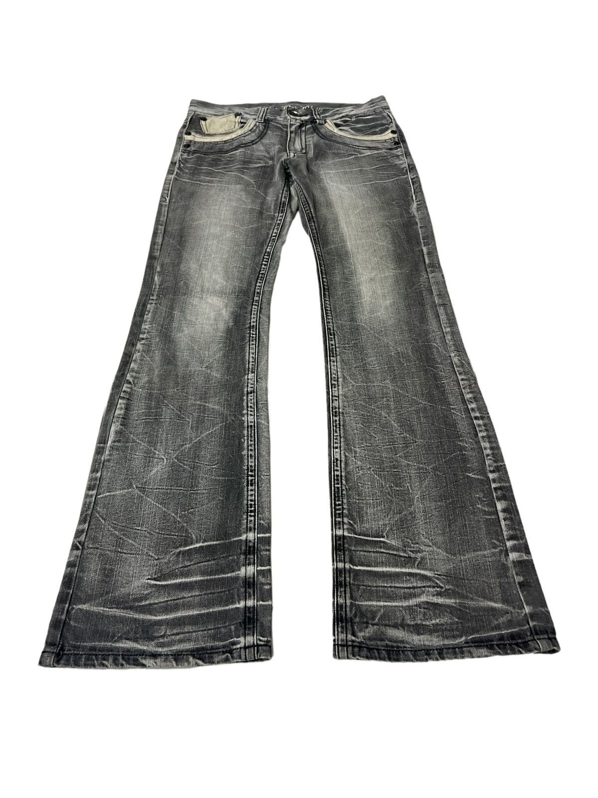 Japanese Brand FLARED💥BLOW BY BLUE DISTRESSED DENIM PAT Size US 31 - 4 Thumbnail