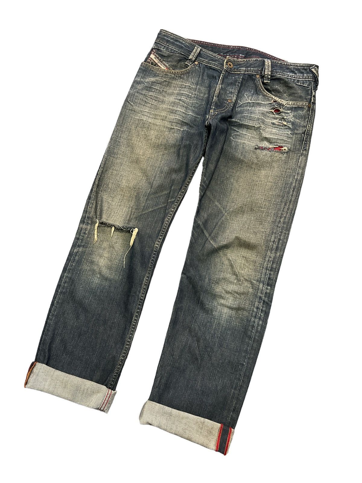 Diesel × Japanese Brand THRASHED🔥DIESEL RUSTY RED SALVAGE DISTRESSED DENIM PANT Size US 32 / EU 48 - 4 Thumbnail