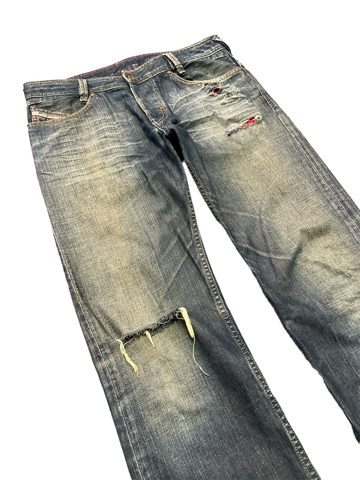 Diesel × Japanese Brand THRASHED🔥DIESEL RUSTY RED SALVAGE DISTRESSED DENIM PANT Size US 32 / EU 48 - 5 Thumbnail