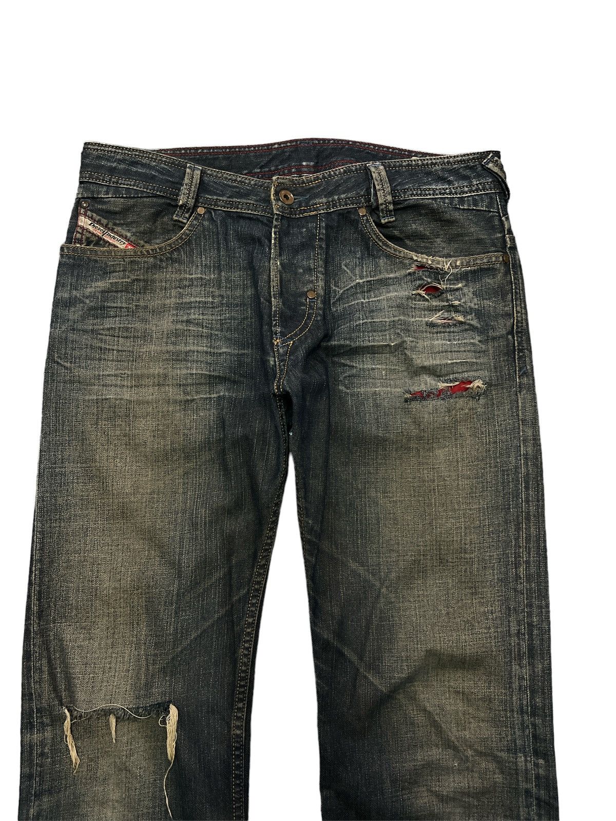 Diesel × Japanese Brand THRASHED🔥DIESEL RUSTY RED SALVAGE DISTRESSED DENIM PANT Size US 32 / EU 48 - 2 Thumbnail