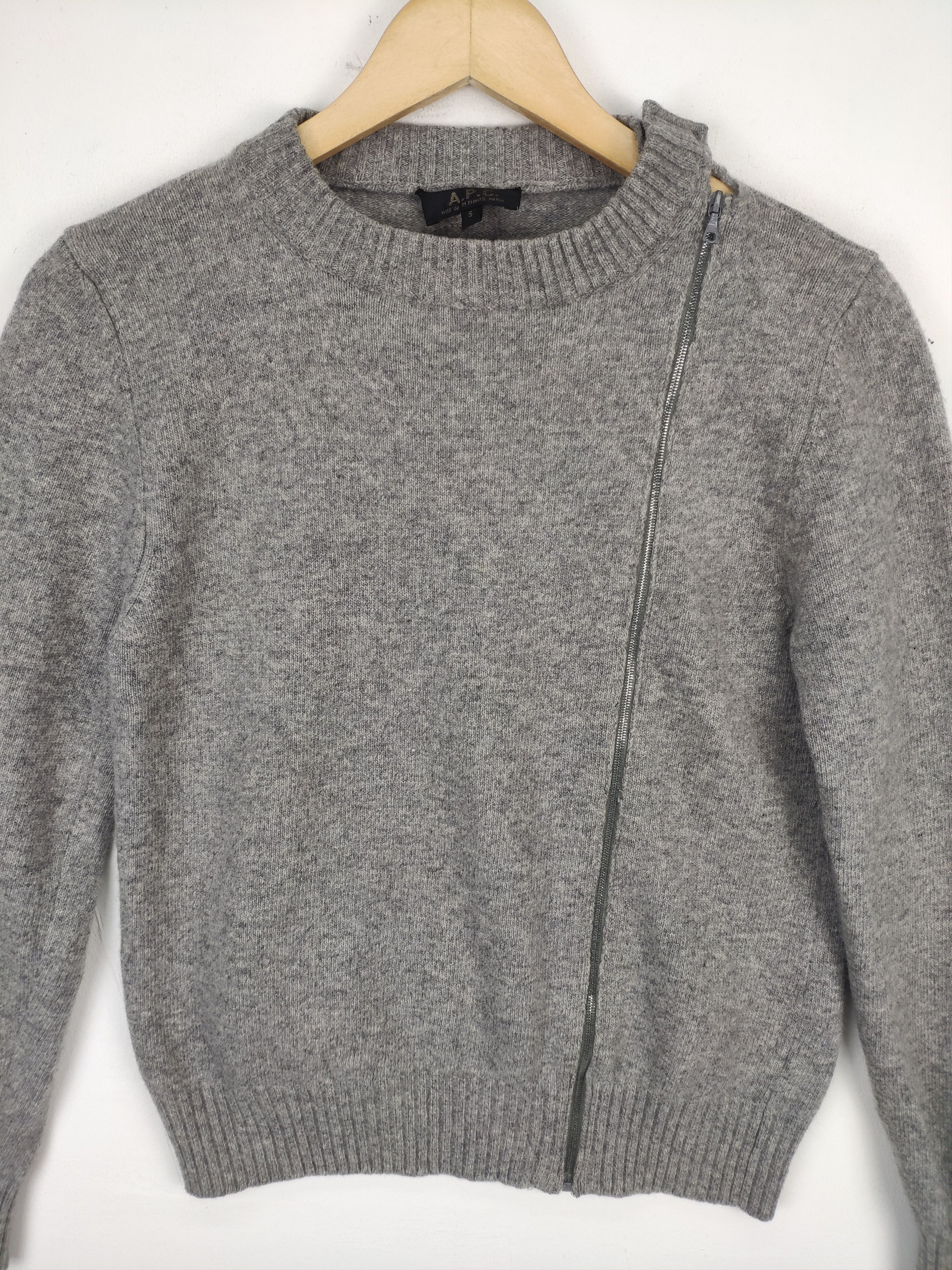 A.P.C. × Designer Vintage APC Wool Sweater Zipper Made In Italy Size US S / EU 44-46 / 1 - 10 Thumbnail