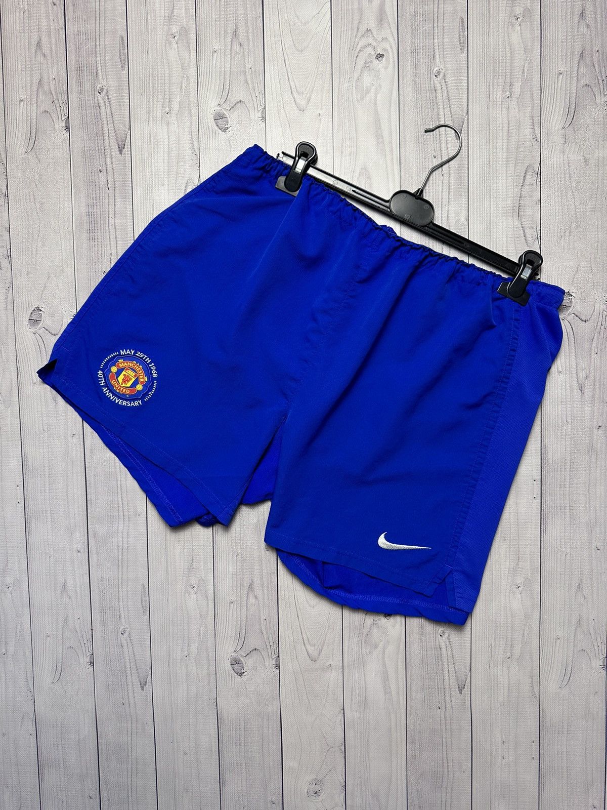 Nike × Vintage Vintage Nike Manchester United soccer shorts blue Size XXL Size US 38 / EU 54 - 1 Thumbnail