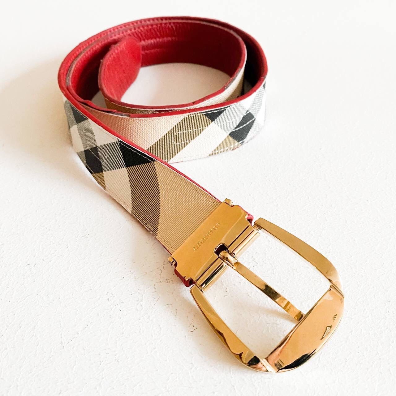 Burberry × Vintage Burberry London Double Sided Nova Check Vintage Belt Size ONE SIZE - 8 Thumbnail