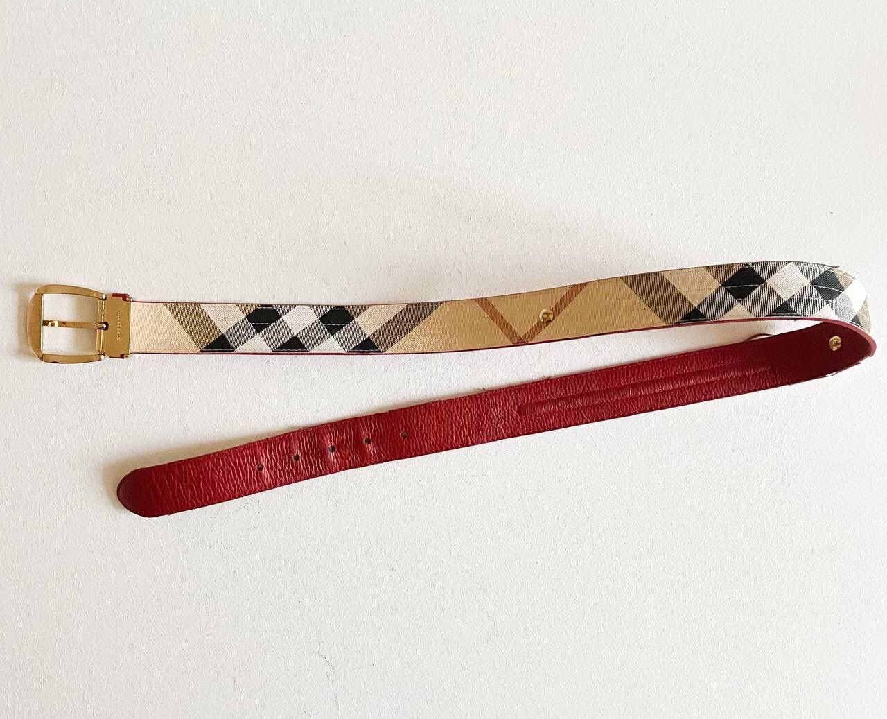 Burberry × Vintage Burberry London Double Sided Nova Check Vintage Belt Size ONE SIZE - 6 Thumbnail