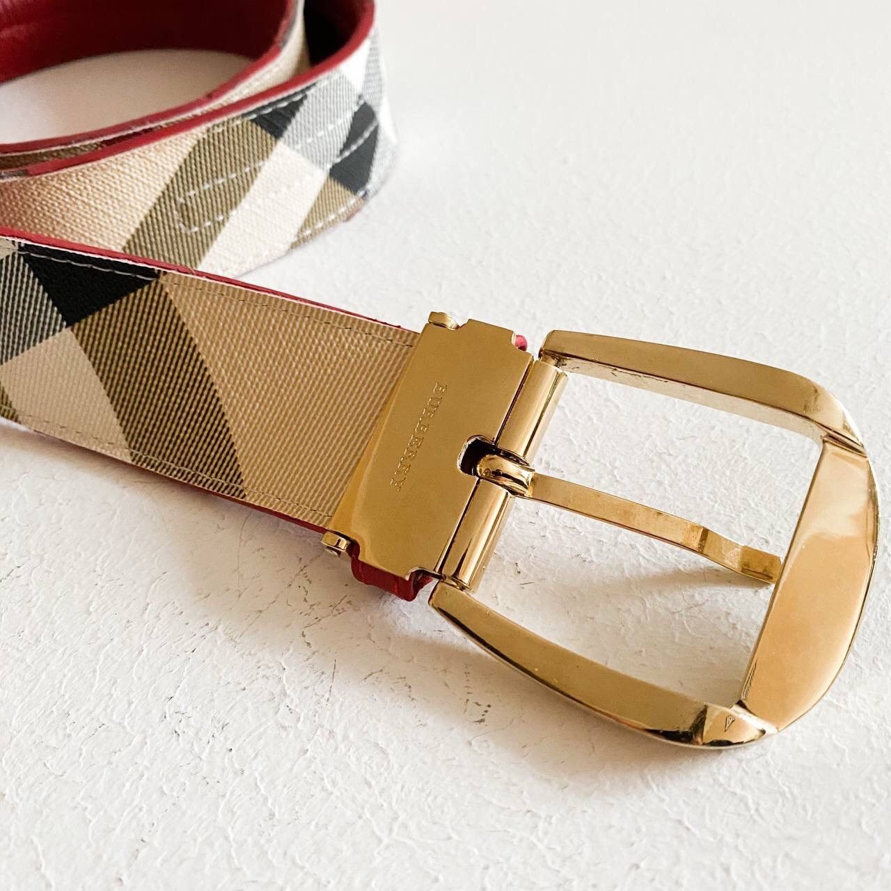 Burberry × Vintage Burberry London Double Sided Nova Check Vintage Belt Size ONE SIZE - 2 Thumbnail