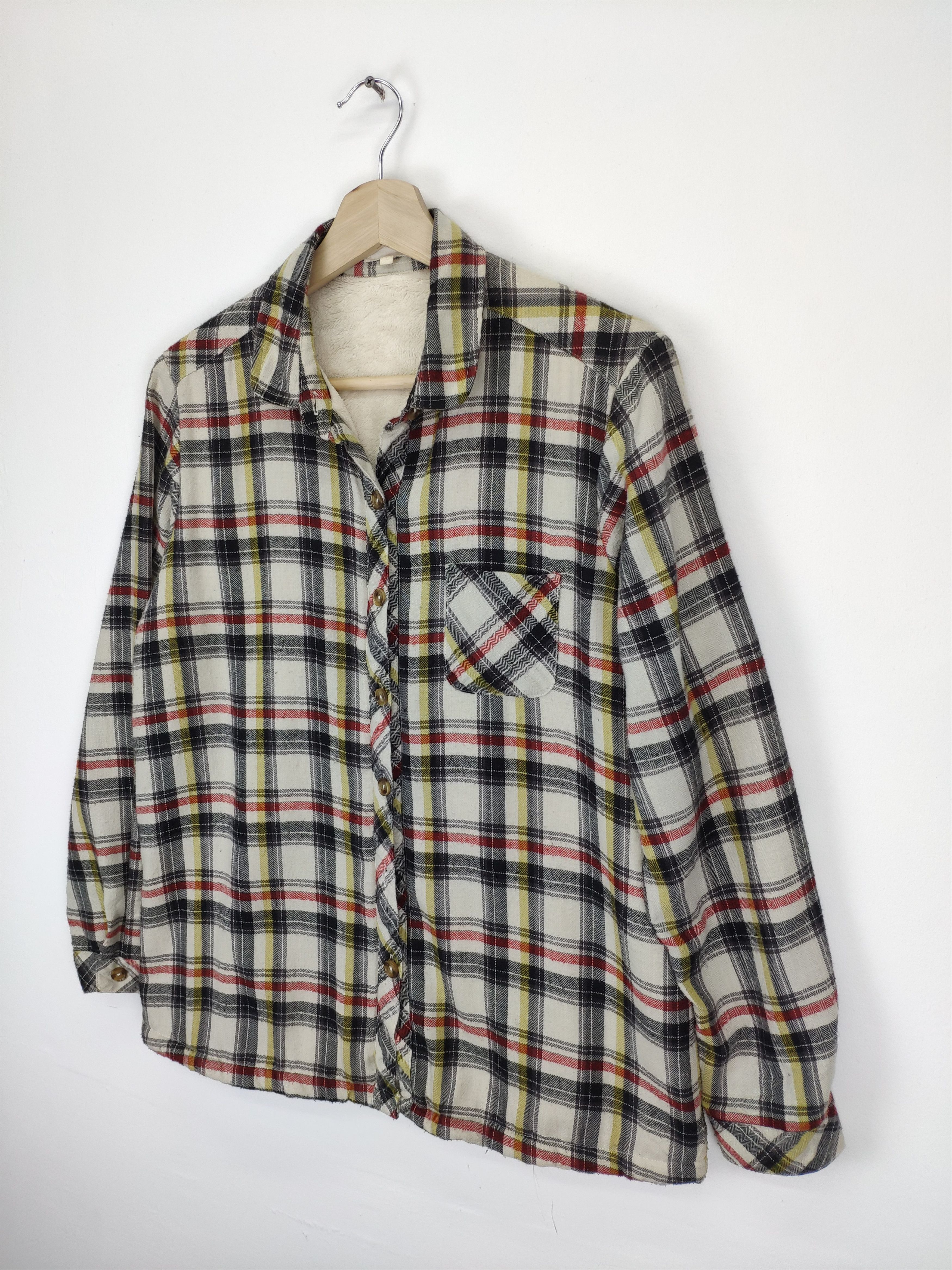 Flannel × Japanese Brand Vintage Plaid Flannel Lining Fleece Travis Style Size US S / EU 44-46 / 1 - 2 Thumbnail