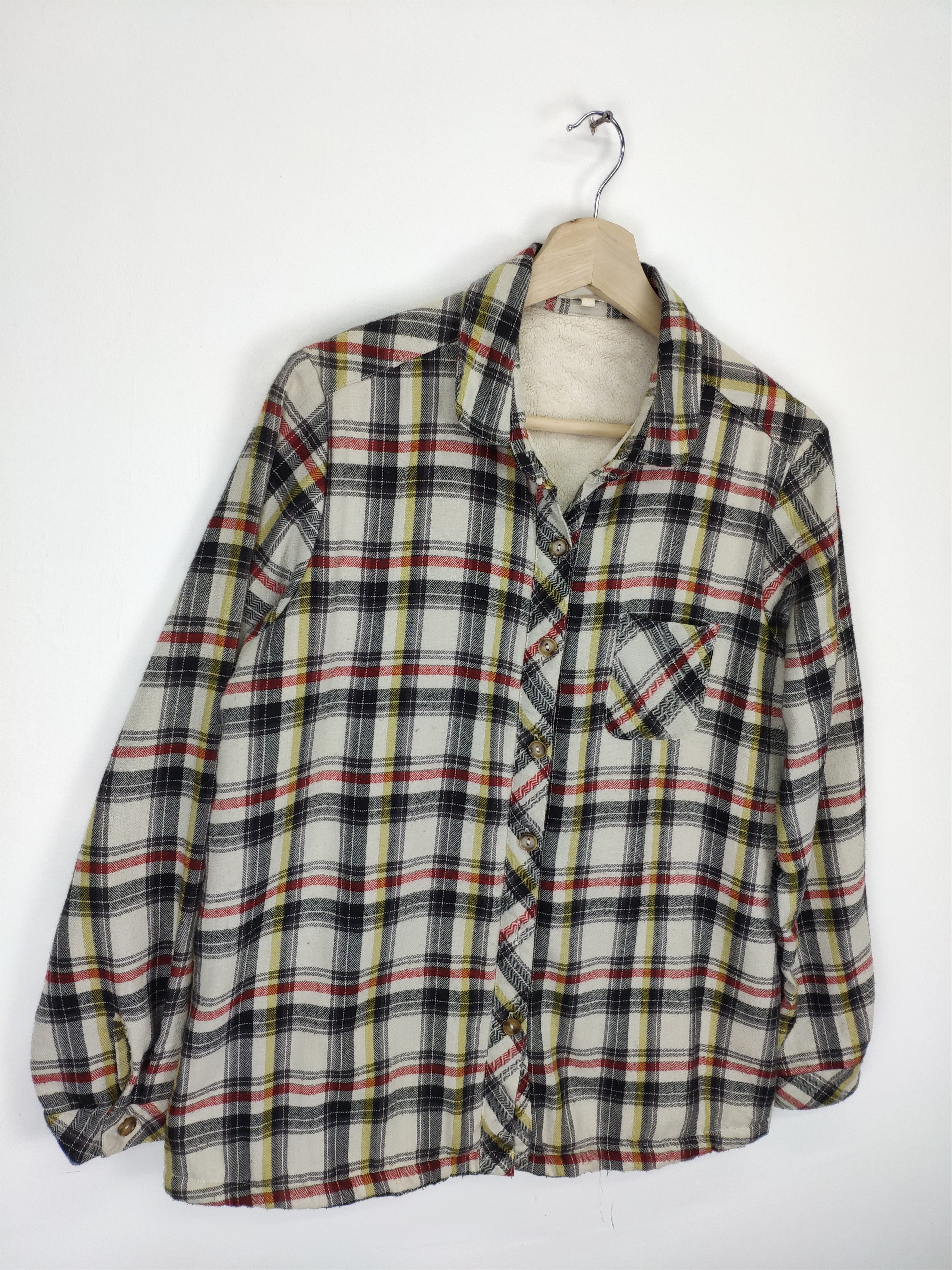 Flannel × Japanese Brand Vintage Plaid Flannel Lining Fleece Travis Style Size US S / EU 44-46 / 1 - 3 Thumbnail
