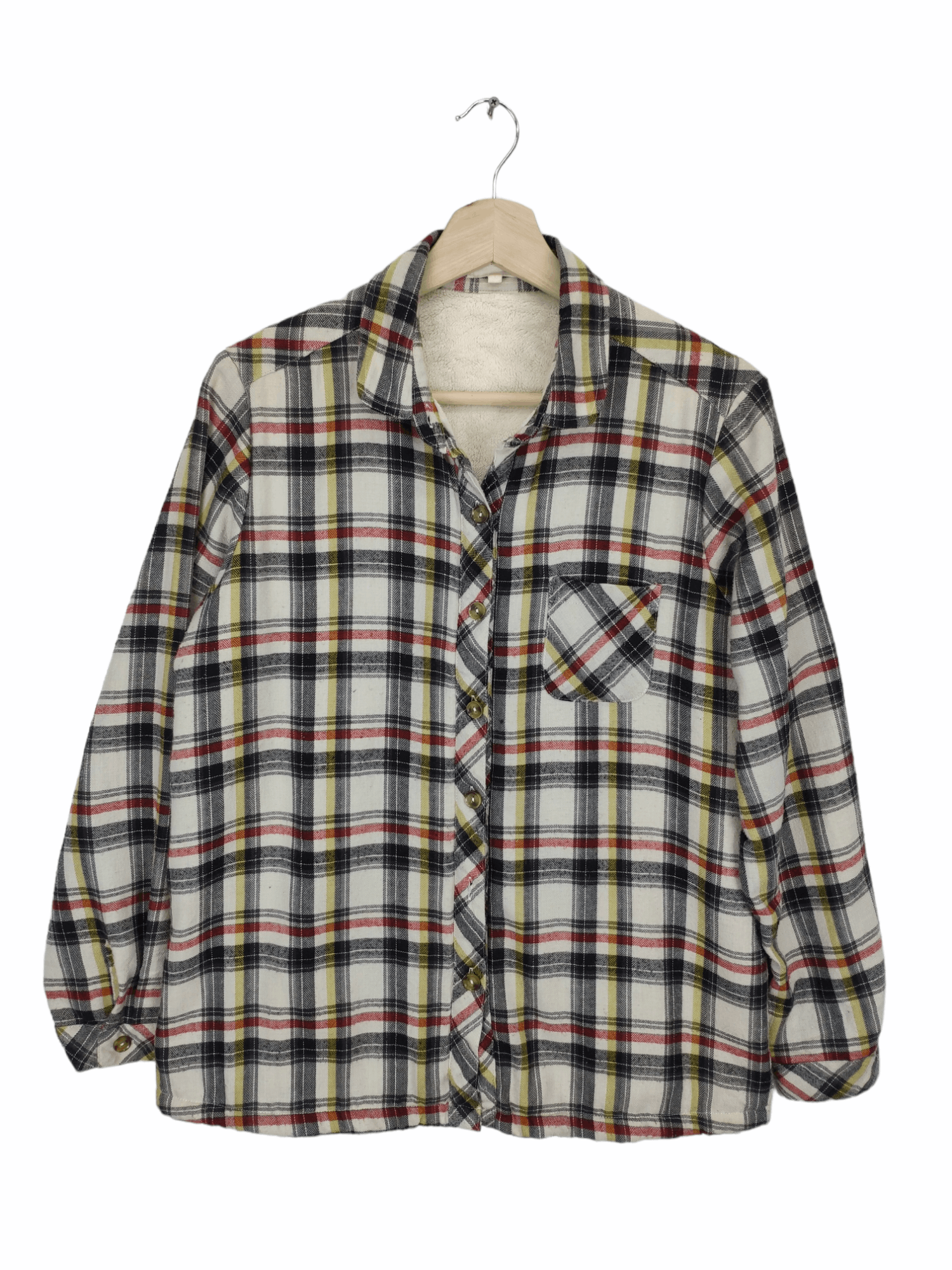 Flannel × Japanese Brand Vintage Plaid Flannel Lining Fleece Travis Style Size US S / EU 44-46 / 1 - 1 Thumbnail