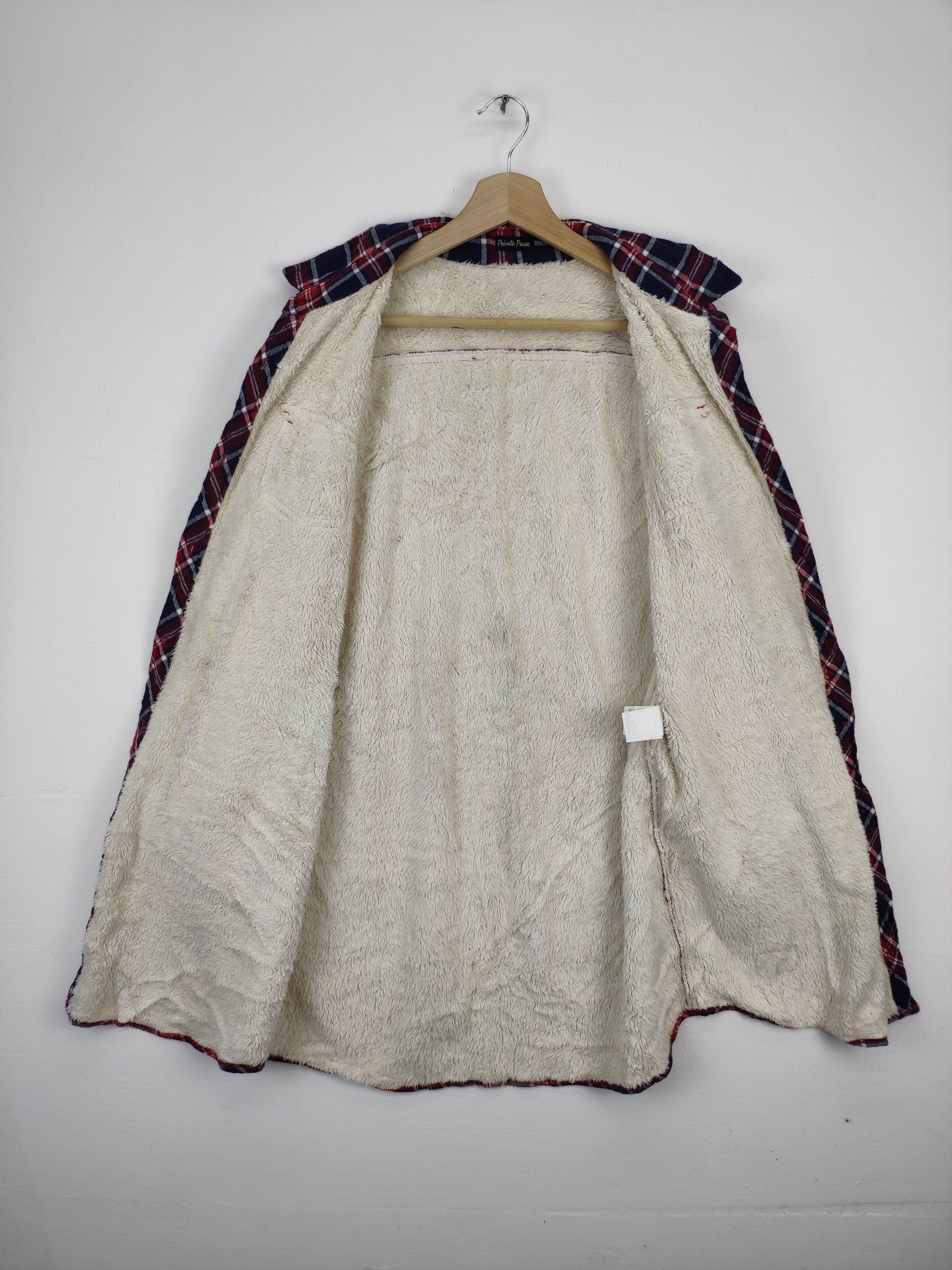 Flannel × Vintage Vintage Plaid Flannel Lining Fleece Sherpa Button Up Size M / US 6-8 / IT 42-44 - 2 Thumbnail