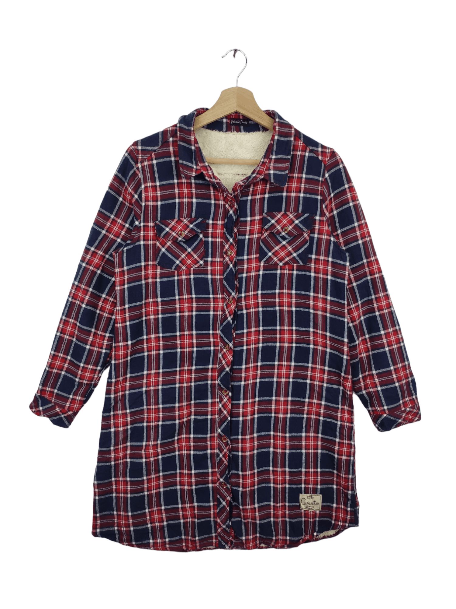 Flannel × Vintage Vintage Plaid Flannel Lining Fleece Sherpa Button Up Size M / US 6-8 / IT 42-44 - 1 Thumbnail