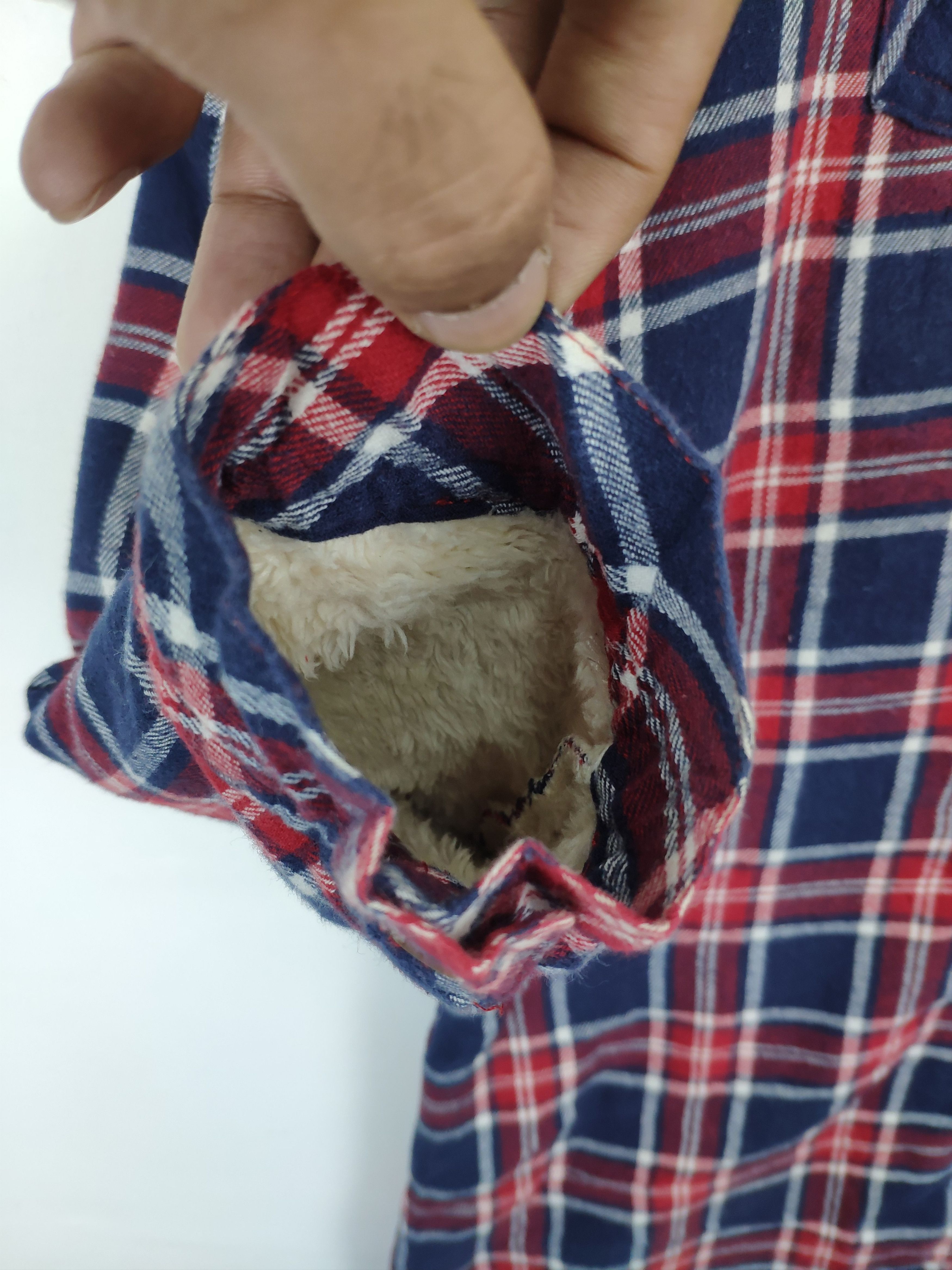 Flannel × Vintage Vintage Plaid Flannel Lining Fleece Sherpa Button Up Size M / US 6-8 / IT 42-44 - 9 Thumbnail