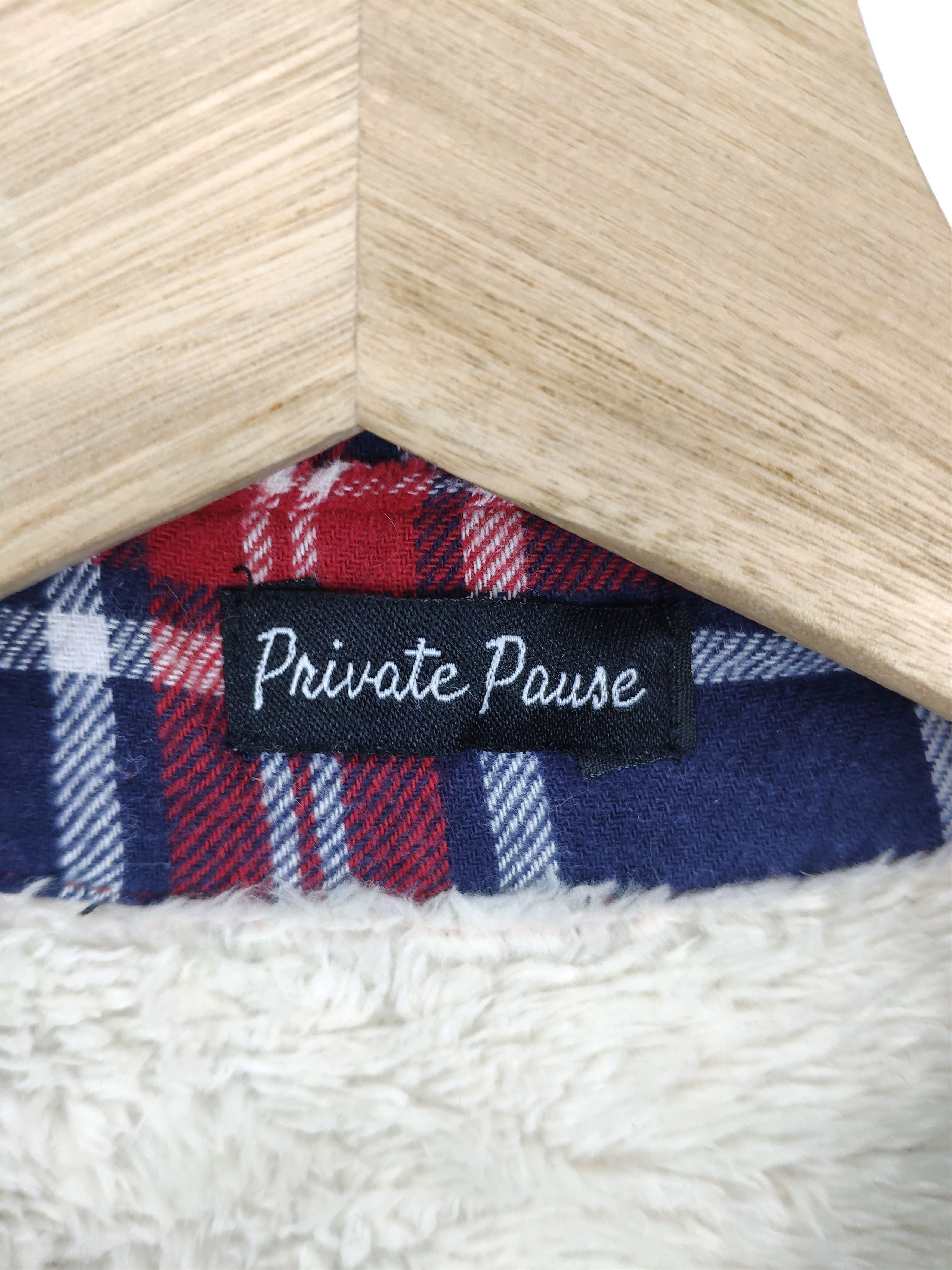 Flannel × Vintage Vintage Plaid Flannel Lining Fleece Sherpa Button Up Size M / US 6-8 / IT 42-44 - 4 Thumbnail