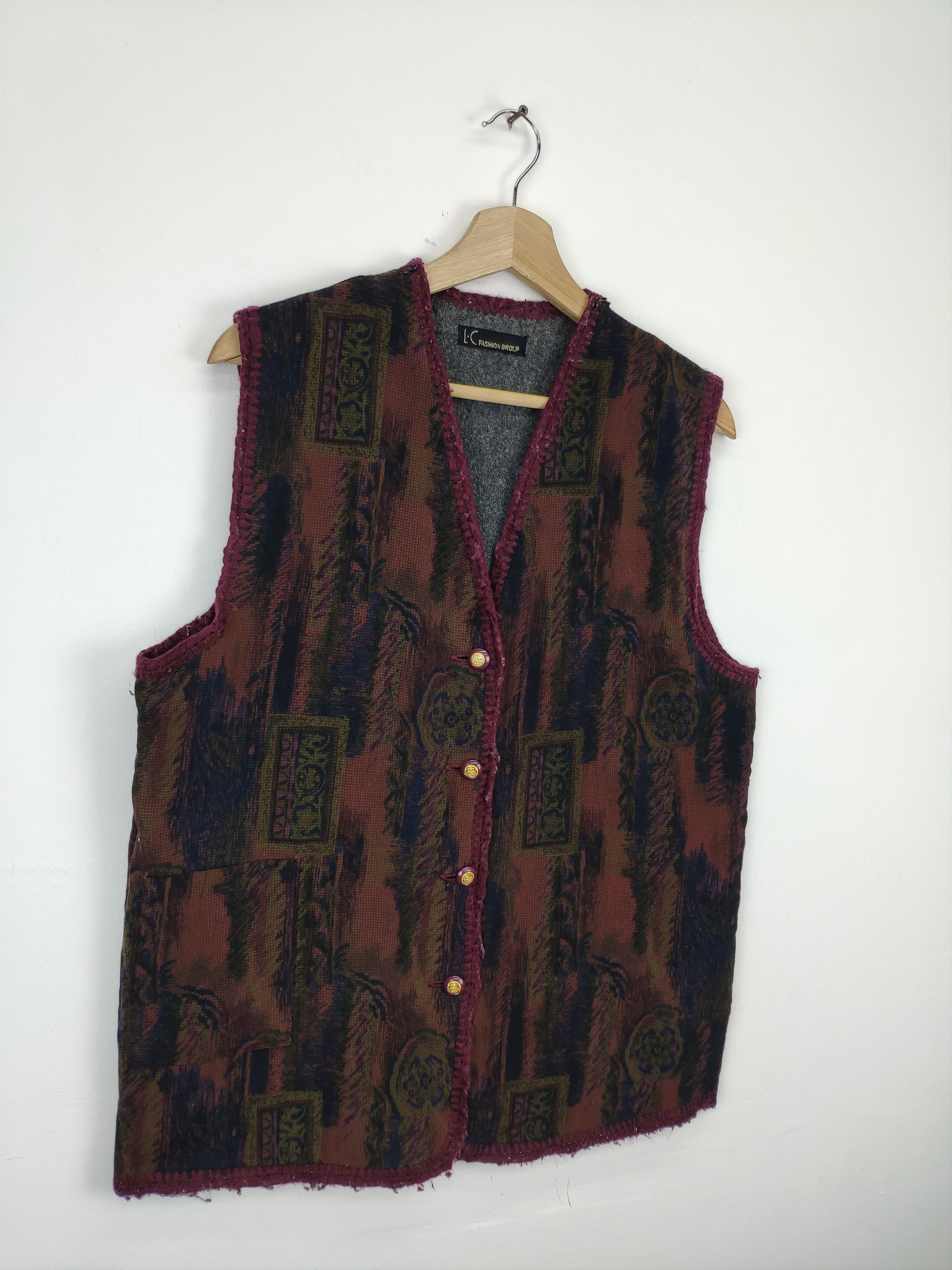 Japanese Brand × Vintage Vintage Vest Lining Fleece Abstract Motif Size M / US 6-8 / IT 42-44 - 7 Thumbnail