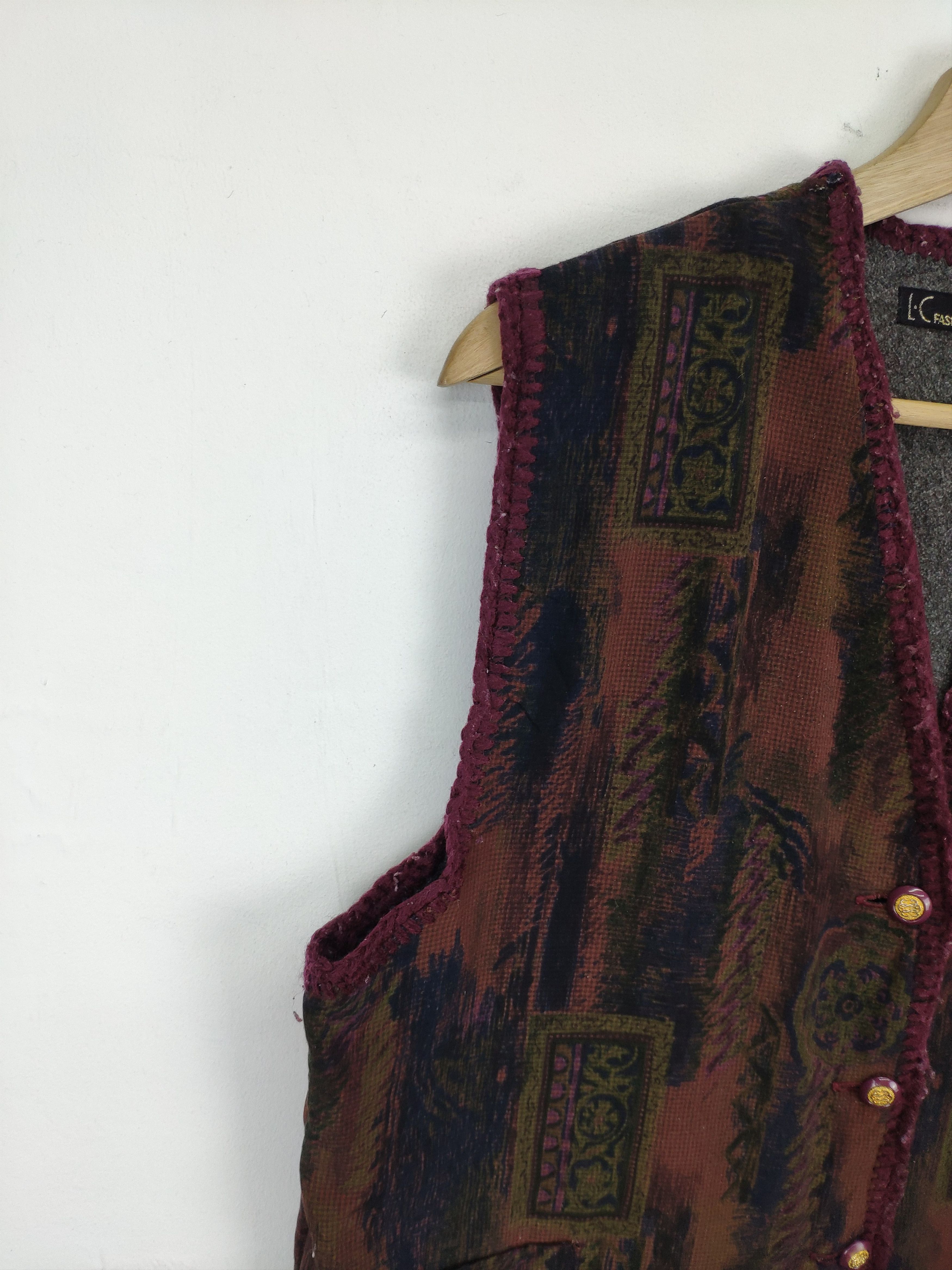 Japanese Brand × Vintage Vintage Vest Lining Fleece Abstract Motif Size M / US 6-8 / IT 42-44 - 9 Thumbnail