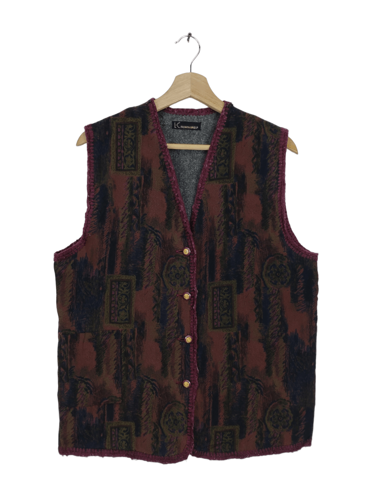 Japanese Brand × Vintage Vintage Vest Lining Fleece Abstract Motif Size M / US 6-8 / IT 42-44 - 1 Thumbnail