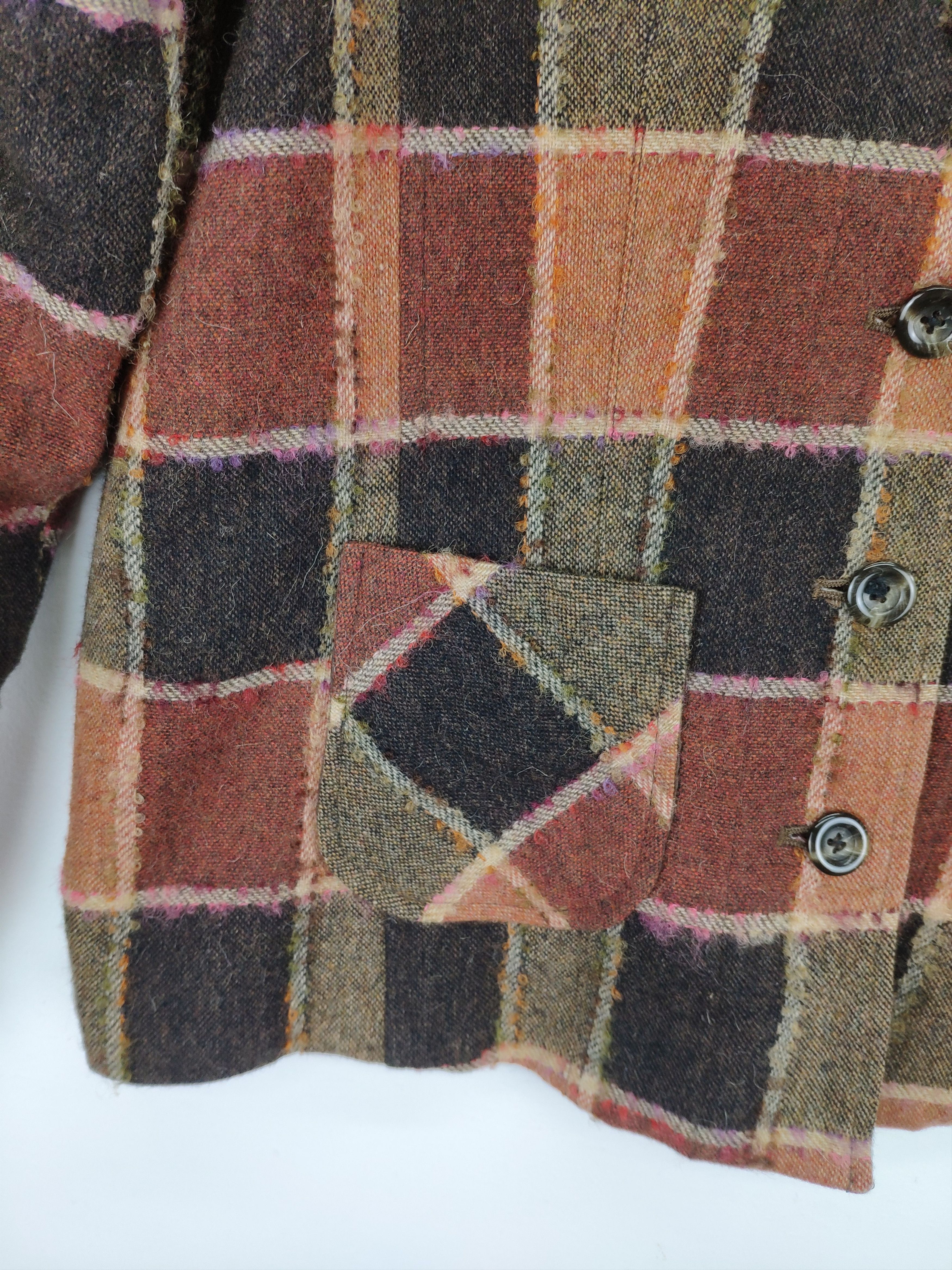 Japanese Brand Vintage Wool Plaid Flannel Button Up Size M / US 6-8 / IT 42-44 - 13 Thumbnail