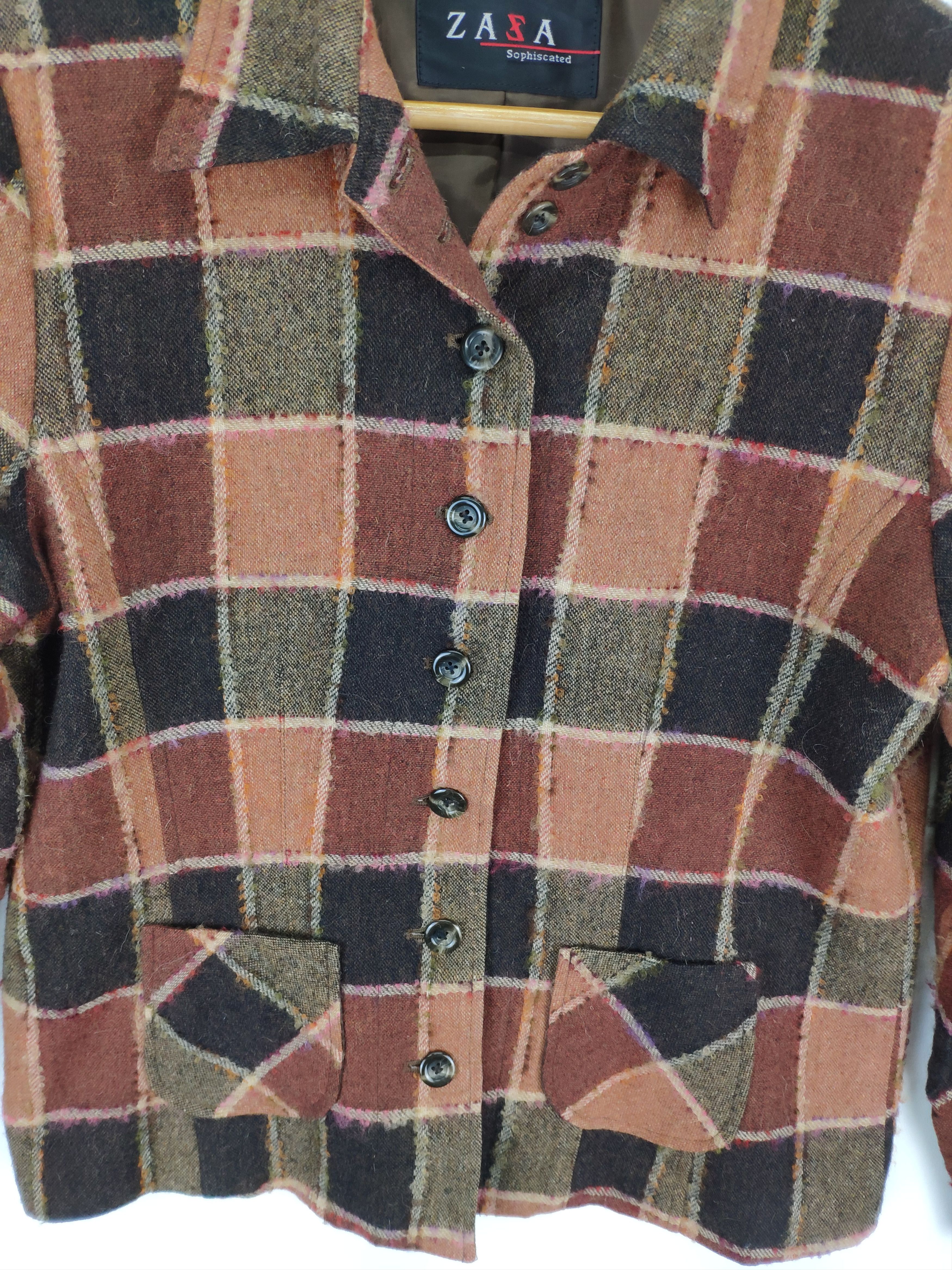 Japanese Brand Vintage Wool Plaid Flannel Button Up Size M / US 6-8 / IT 42-44 - 10 Thumbnail