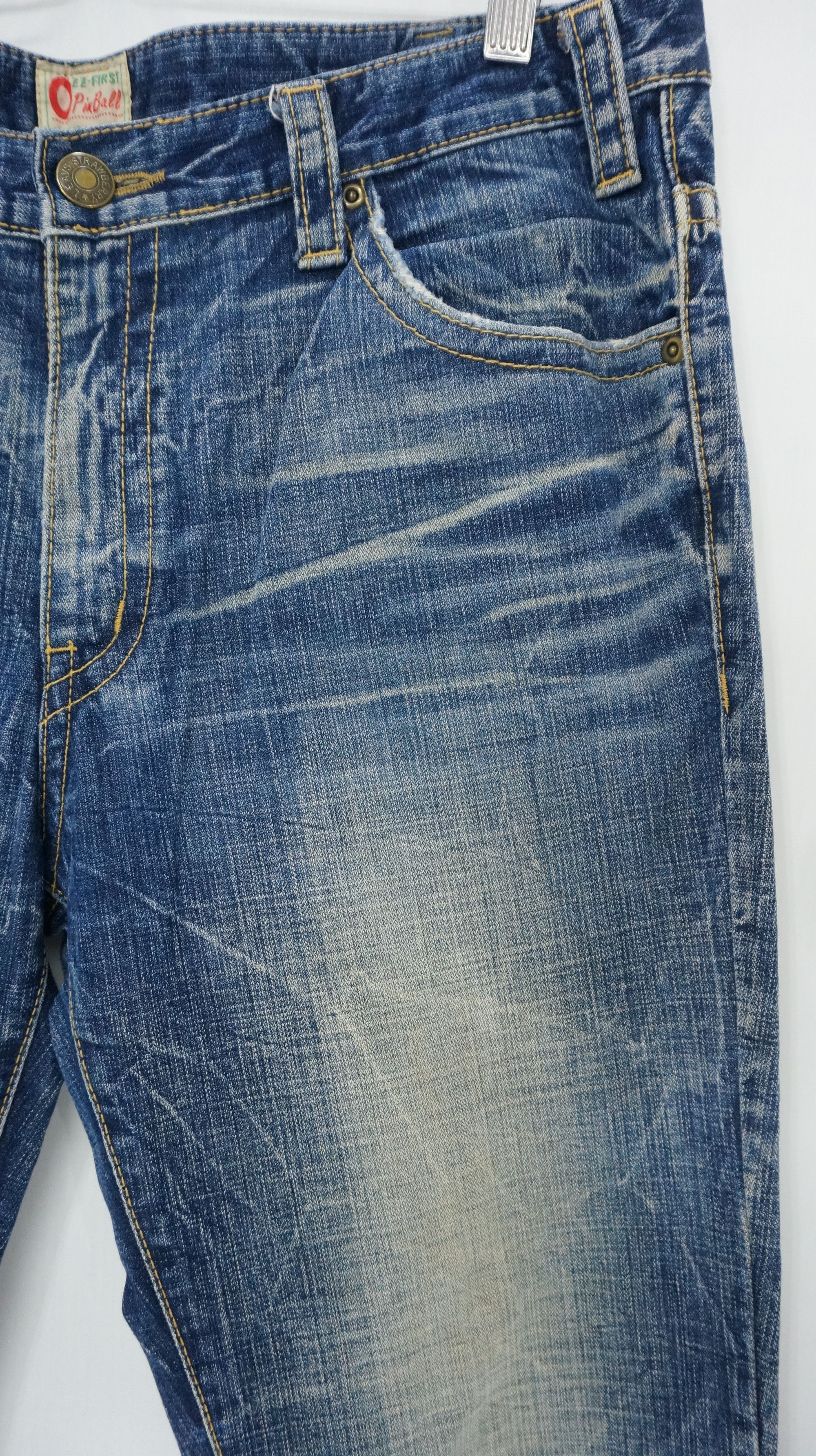 Japanese Brand 💥💥VTG RARE💥💥 Flared OZZ-FIRST PINBALL Distressed Jeans Size US 34 / EU 50 - 5 Thumbnail