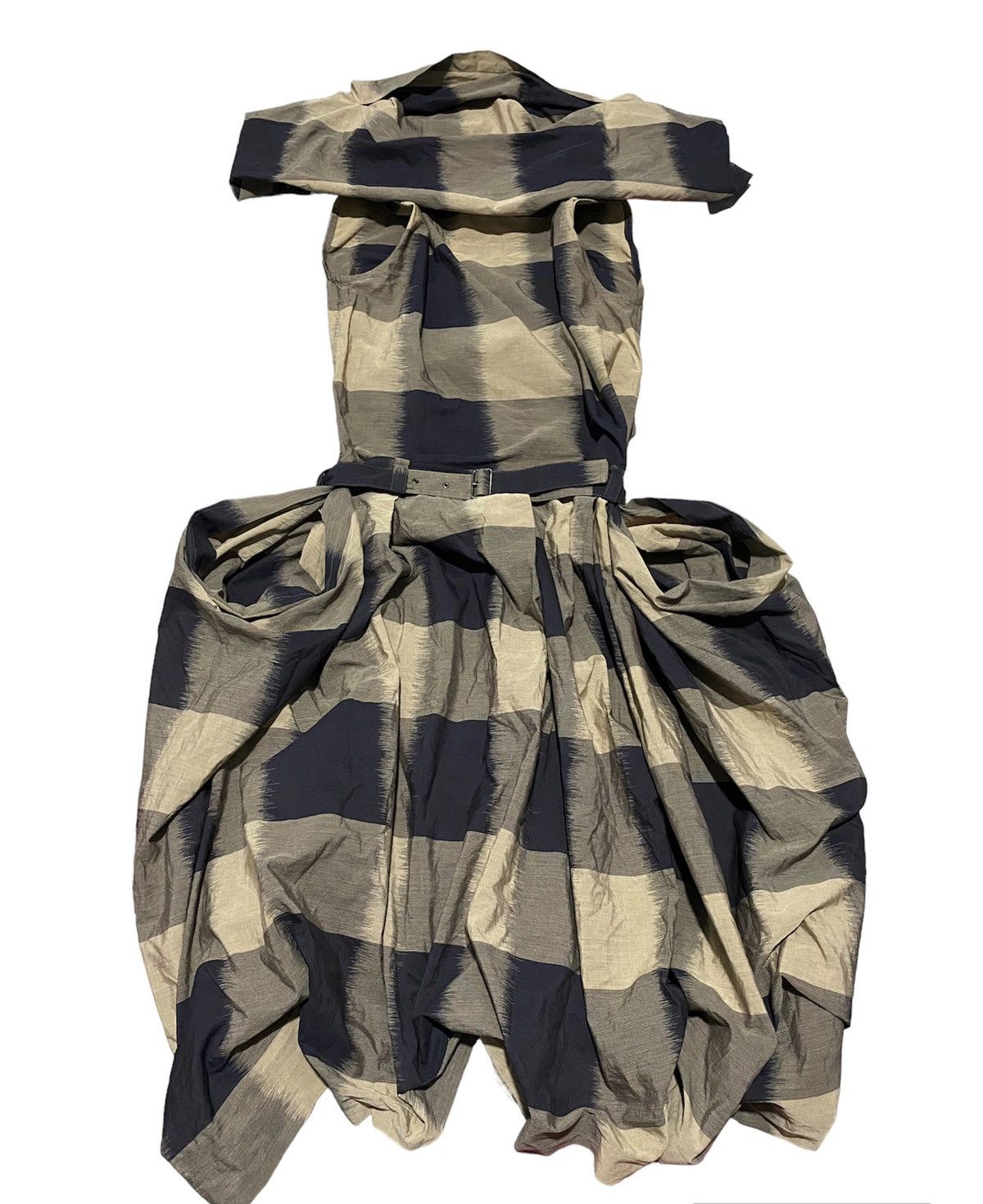 Issey Miyake Vintage AW88 Issey Miyake Gothic Brown Plaid Dresses Runway Size S / US 4 / IT 40 - 1 Thumbnail