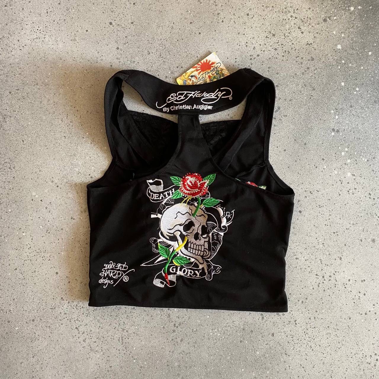 Christian Audigier × Ed Hardy Y2K Ed Hardy by Christian Audigier Skull Cropped Top Size XL / US 12-14 / IT 48-50 - 1 Thumbnail
