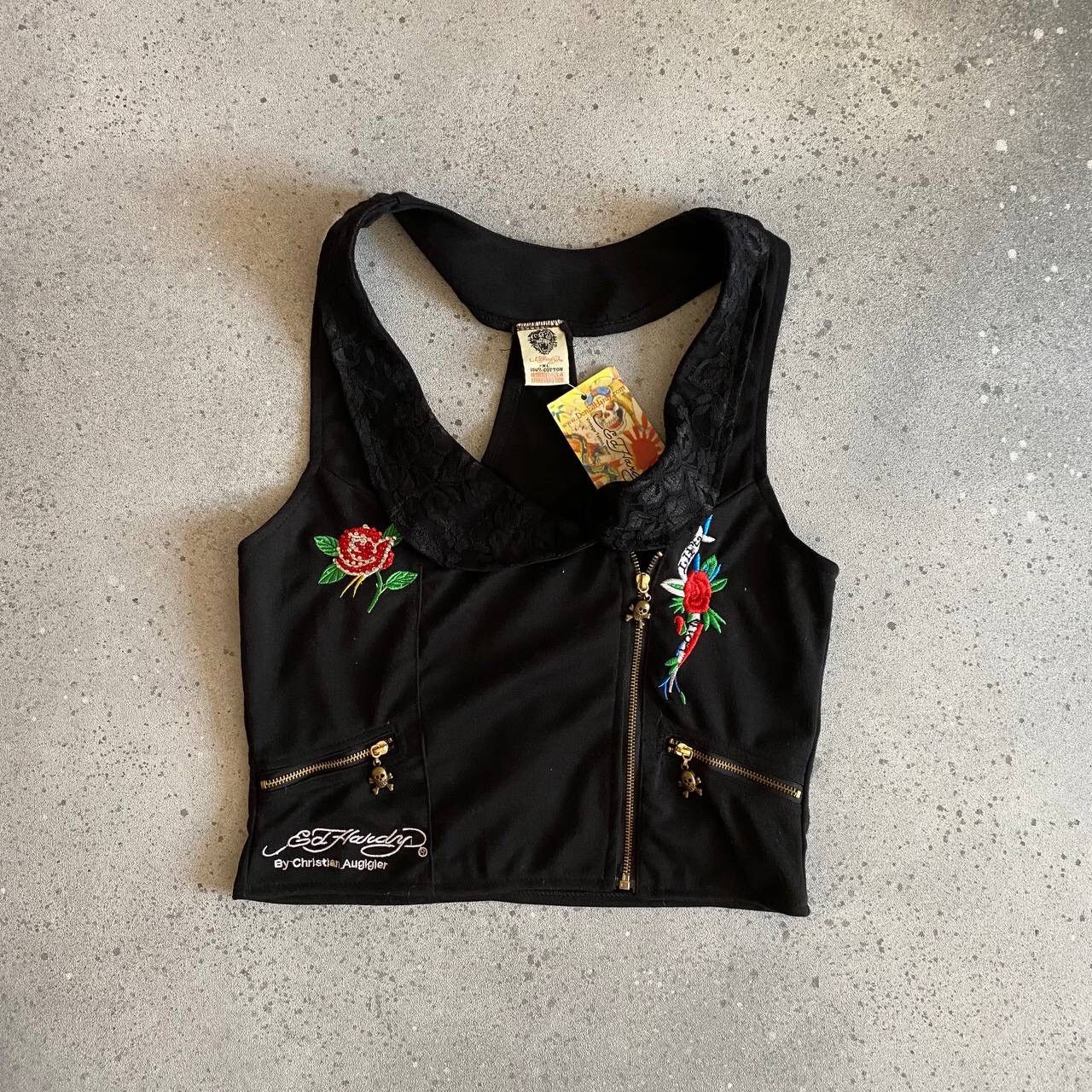 Christian Audigier × Ed Hardy Y2K Ed Hardy by Christian Audigier Skull Cropped Top Size XL / US 12-14 / IT 48-50 - 2 Thumbnail