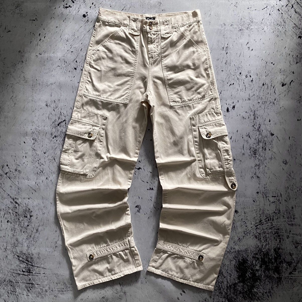 Dolce & Gabbana Beige Mid Waist Cargo Tapered Pants